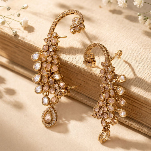 Blush Crystal EarCuff Earrings