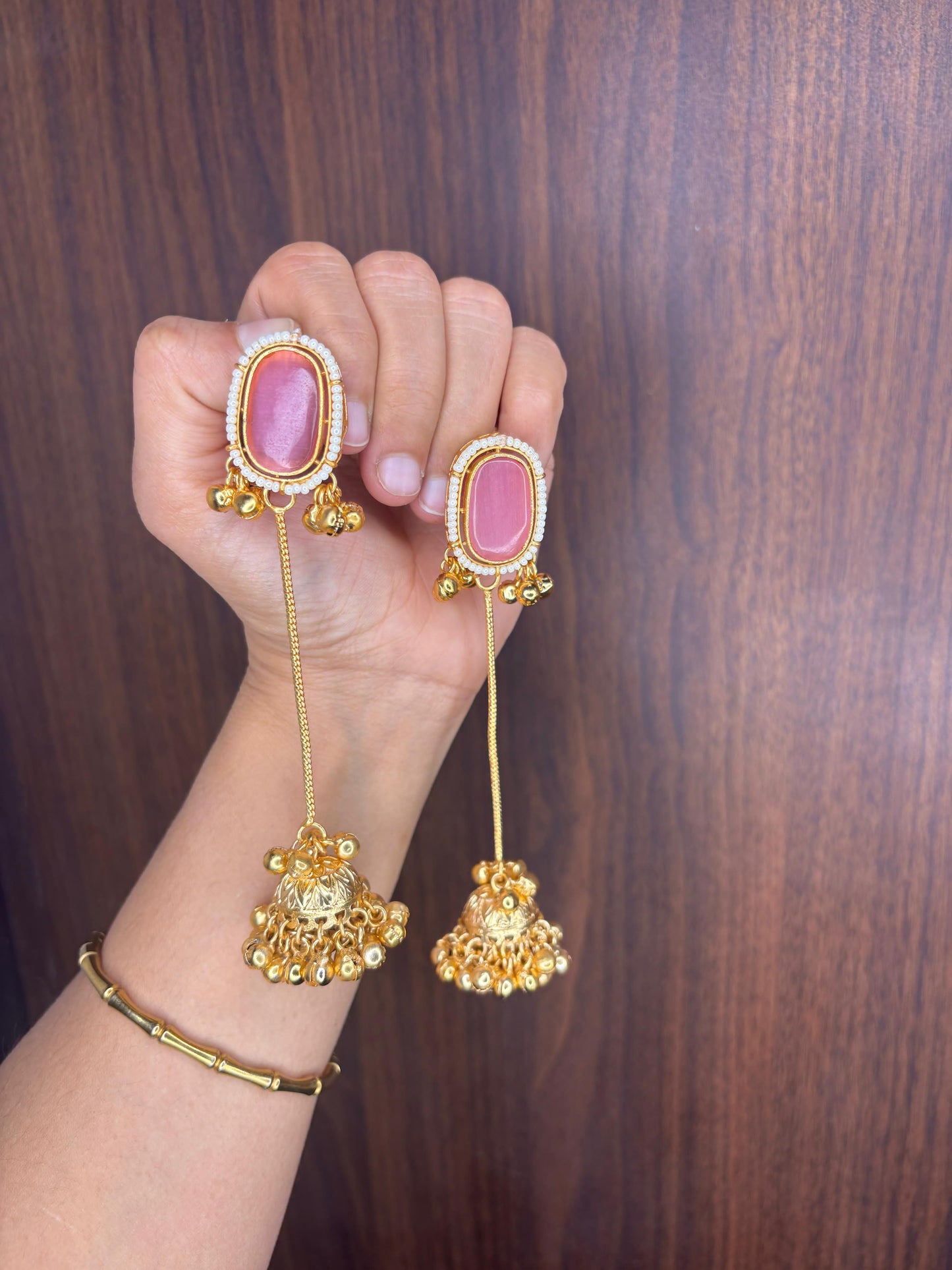 Maya Pink Kashmiri Earrings