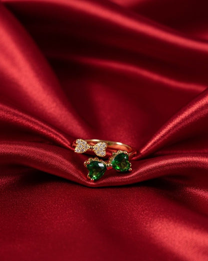 Emerald Bow Statement Ring