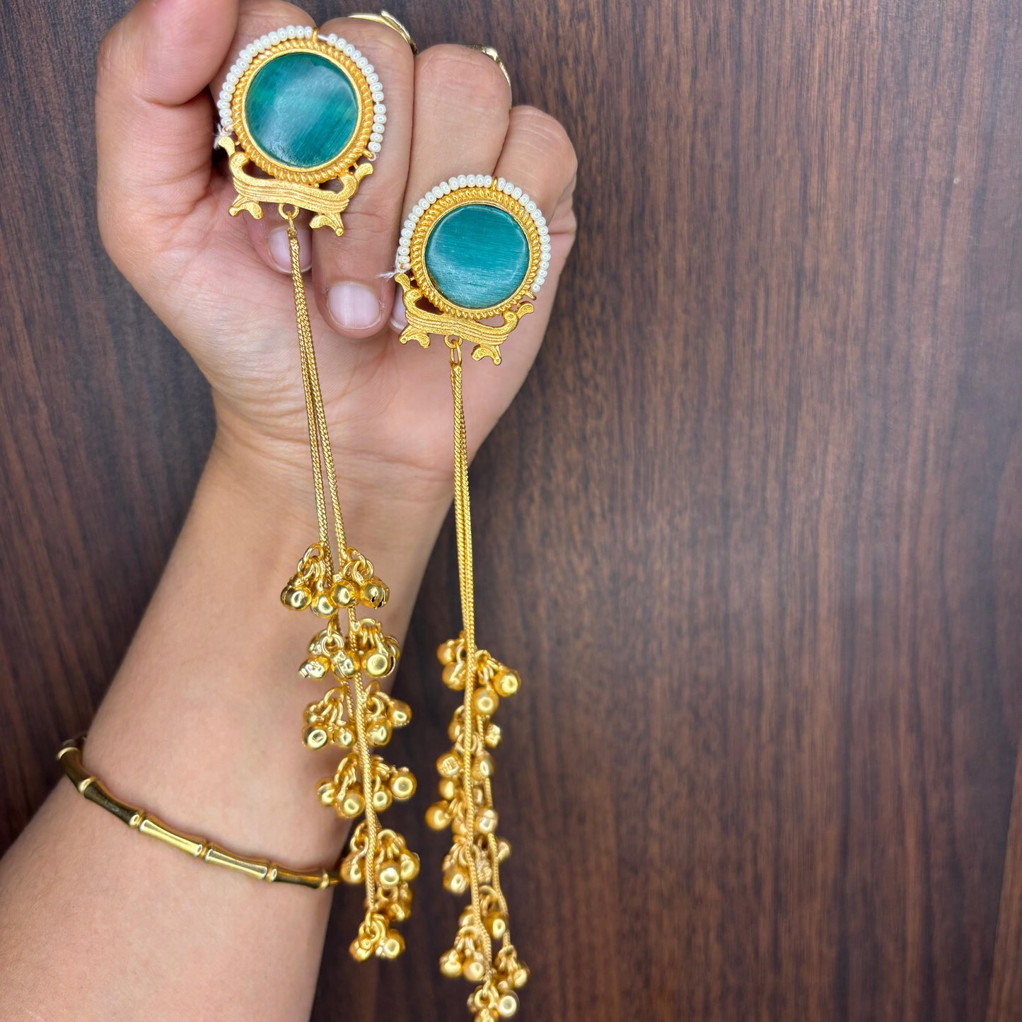 Gulnaaz Green Kashmiri Earrings