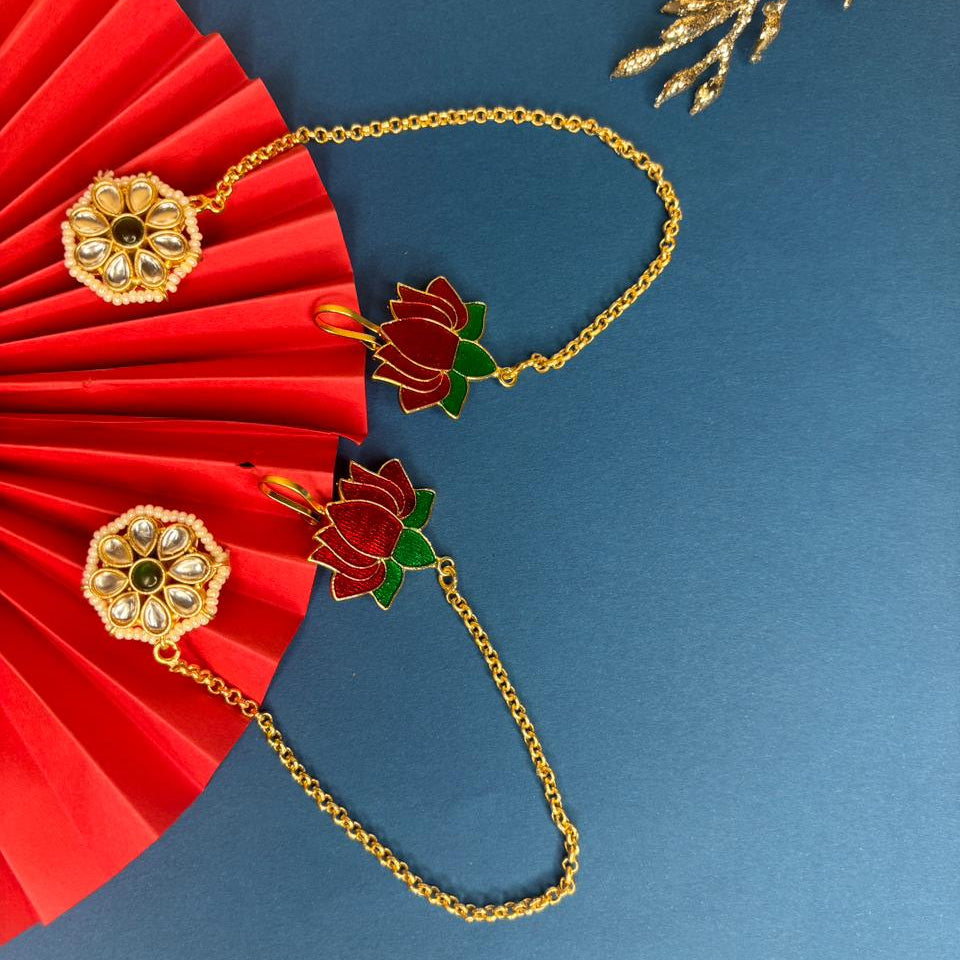 Chandni Lotus Chain Earrings