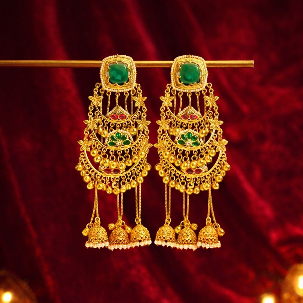 kanika Kashmiri Earrings Sea Green