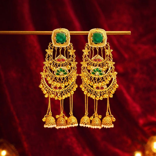kanika Kashmiri Earrings Sea Green