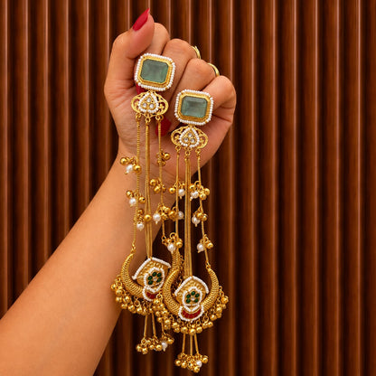 Anvika Long Earrings Red