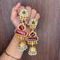 Ruby Jhumka Kashmiri Earrings