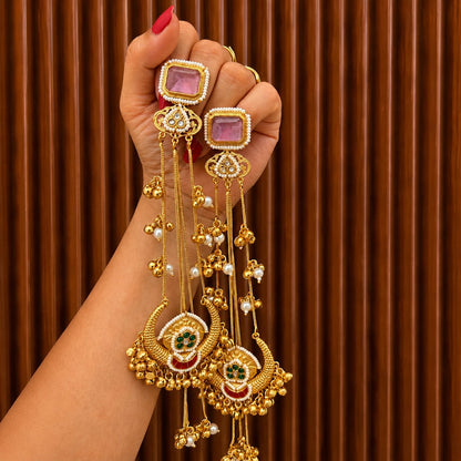 Anvika Long Earrings Red
