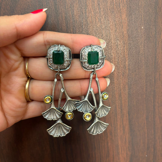 Ginkgo Oxidized Statement Earrings