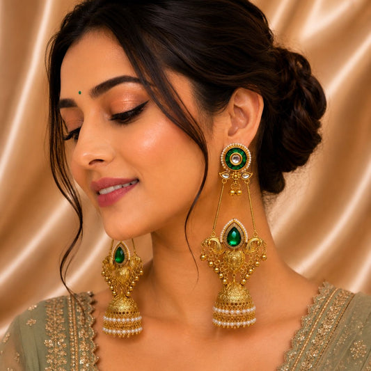 Noor Long Jhumka Earrings