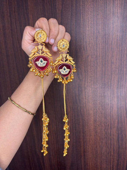 Vedika Red kashmiri Earrings