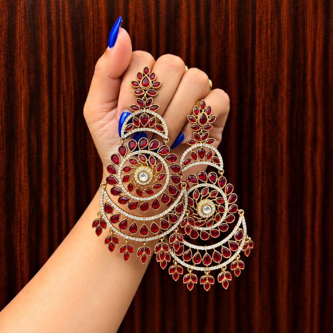 Nandini Kundan Chandbali Earrings
