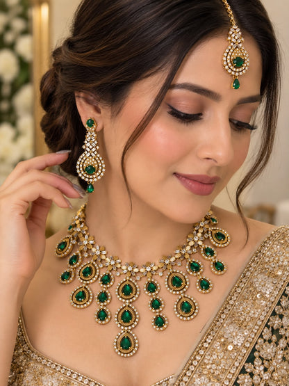 Soniya Ad Necklace set with tika