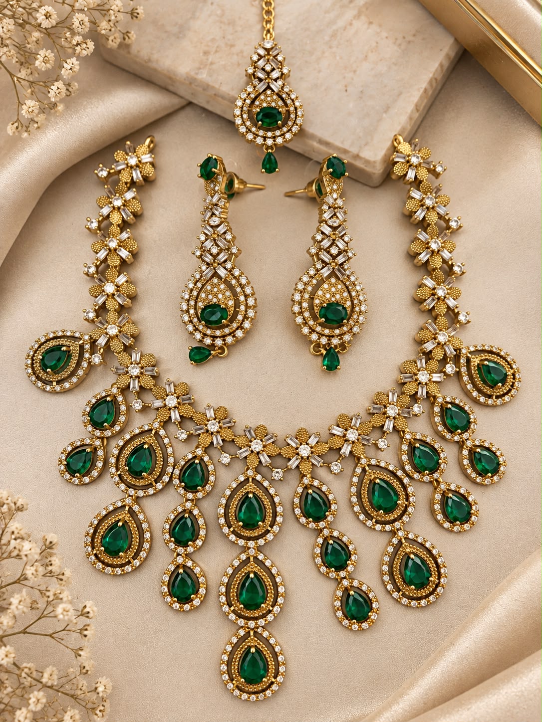 Soniya Ad Necklace set with tika