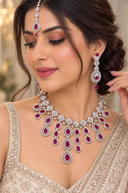 Soniya Ad Necklace set with tika